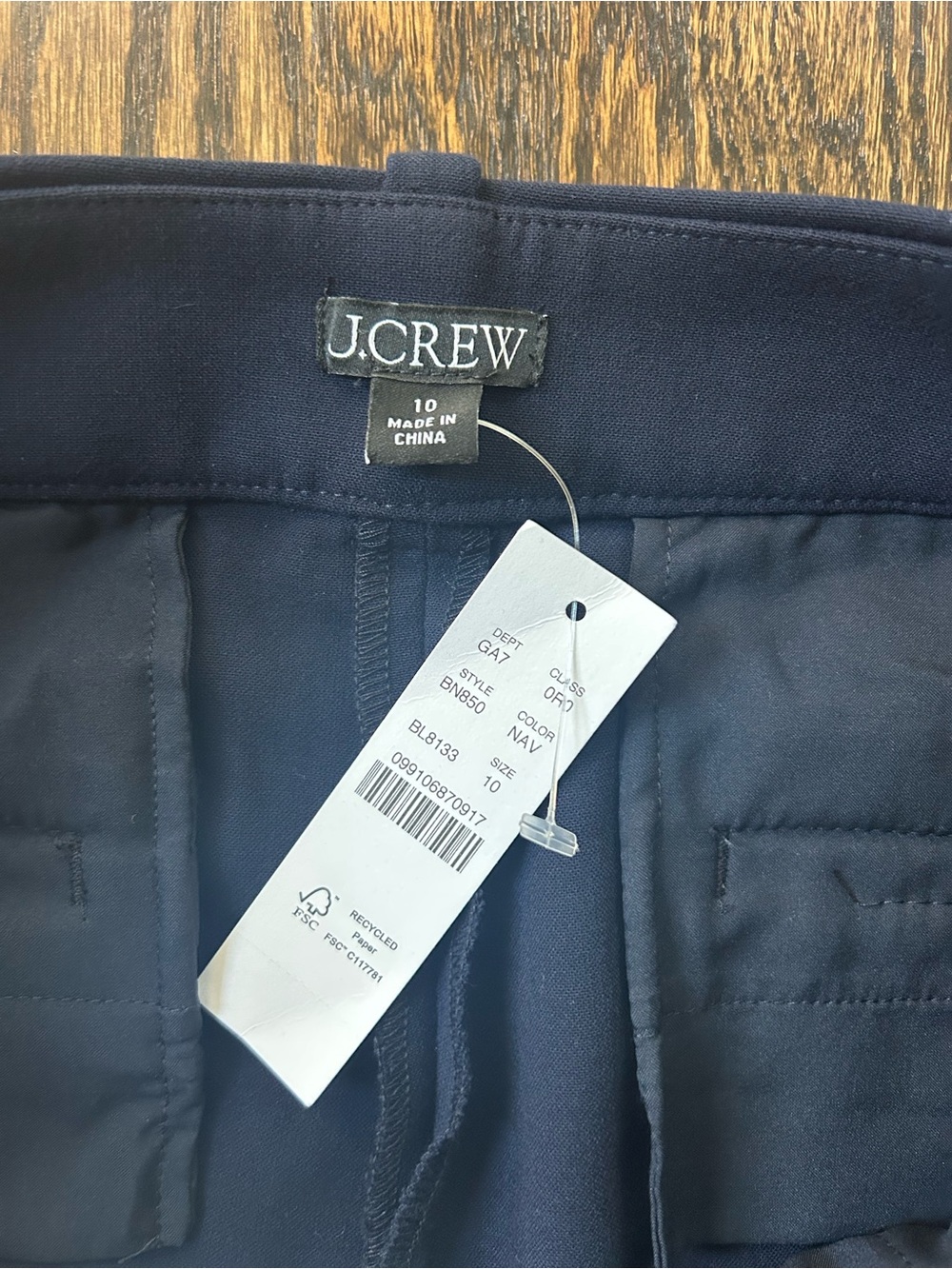 NWT J. Crew Sydney Navy Wide-Leg Ankle Cropped Trousers - Picture 3 of 6